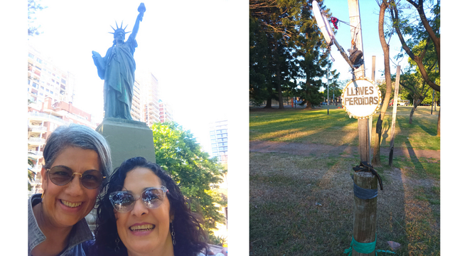 Dos lugares que no esperaba encontrar: la Estatua de la Libertad en la Plaza Barrancas de Belgrano y
el lugar de los objetos periddos en el parque Tres de Febrero
